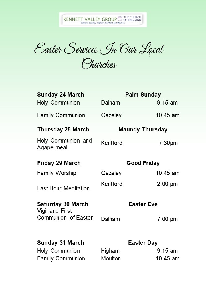 Easter Services in our Local Churches – All Saints' Church, Gazeley